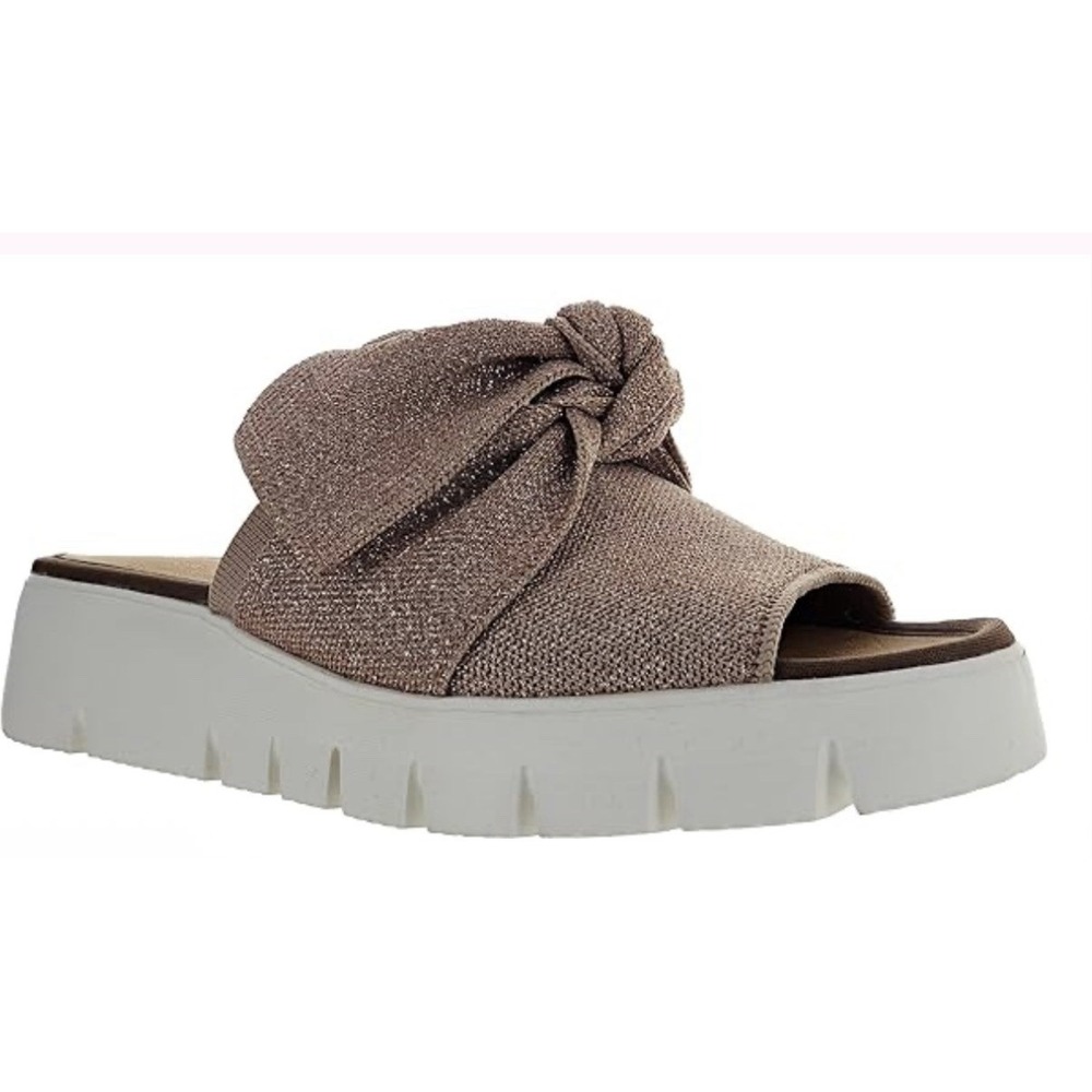 Bernie Mev Slide Sandal FX Freesia Blush Rose‎ Gold Womens 38 Size 7-7.5 New